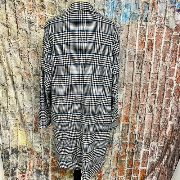 J Jill Long Plaid Duster Open Front Tunic Overcoat Sz L - Picture 7 of 9